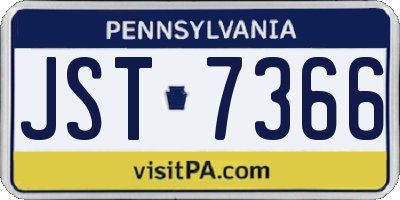PA license plate JST7366