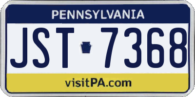 PA license plate JST7368
