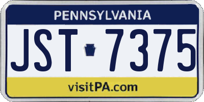 PA license plate JST7375