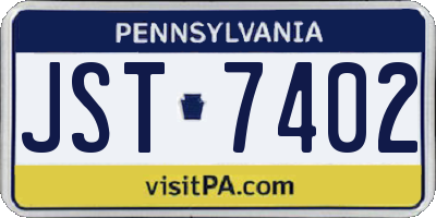 PA license plate JST7402