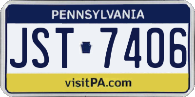 PA license plate JST7406