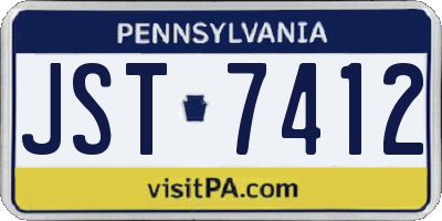PA license plate JST7412