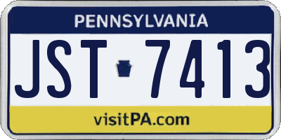 PA license plate JST7413