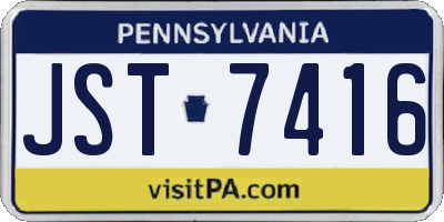 PA license plate JST7416