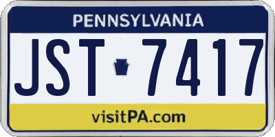 PA license plate JST7417