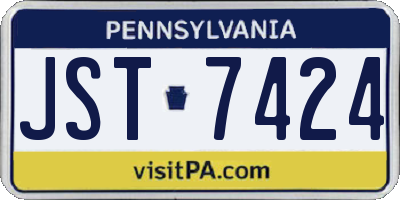 PA license plate JST7424