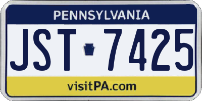 PA license plate JST7425