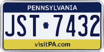 PA license plate JST7432