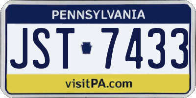 PA license plate JST7433