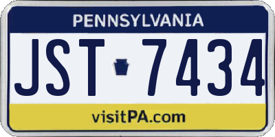 PA license plate JST7434