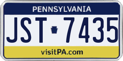 PA license plate JST7435