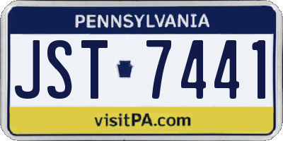 PA license plate JST7441