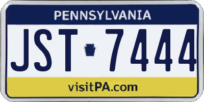 PA license plate JST7444