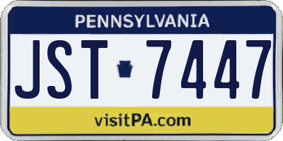 PA license plate JST7447
