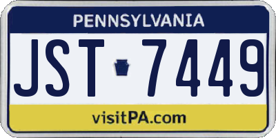PA license plate JST7449