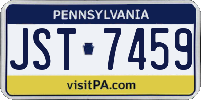 PA license plate JST7459