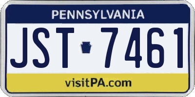 PA license plate JST7461