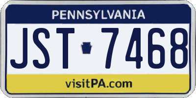 PA license plate JST7468