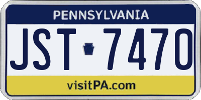 PA license plate JST7470