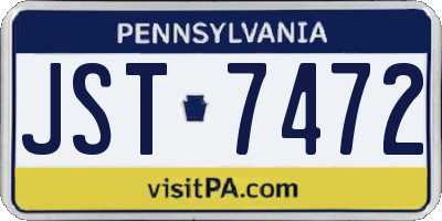 PA license plate JST7472