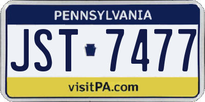 PA license plate JST7477