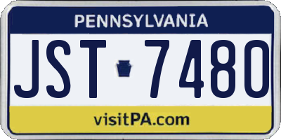 PA license plate JST7480