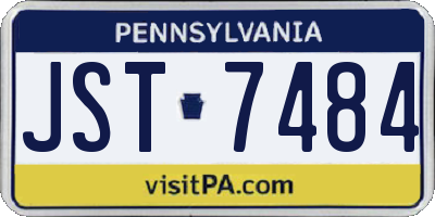 PA license plate JST7484