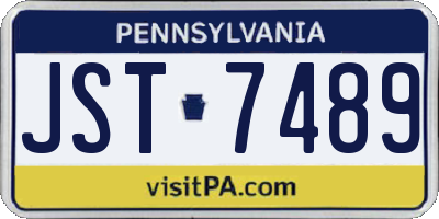 PA license plate JST7489