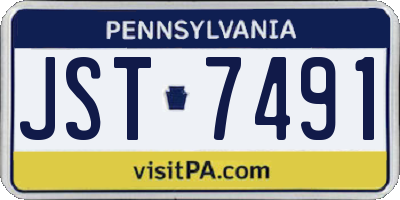 PA license plate JST7491