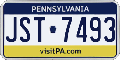 PA license plate JST7493