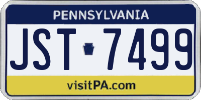 PA license plate JST7499