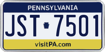 PA license plate JST7501