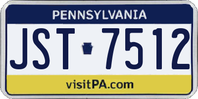 PA license plate JST7512