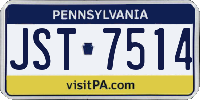 PA license plate JST7514
