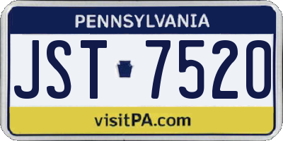 PA license plate JST7520