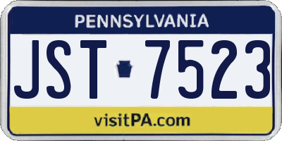 PA license plate JST7523