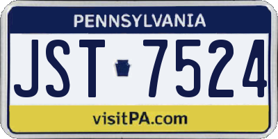 PA license plate JST7524