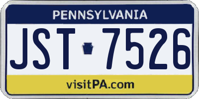 PA license plate JST7526
