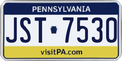 PA license plate JST7530