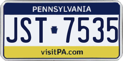 PA license plate JST7535