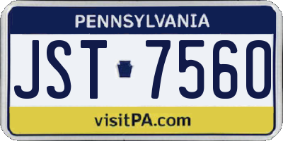 PA license plate JST7560
