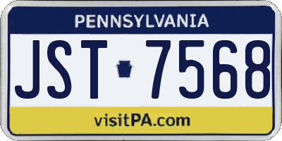 PA license plate JST7568