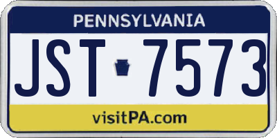 PA license plate JST7573