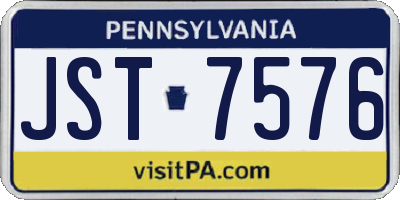 PA license plate JST7576