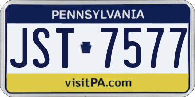 PA license plate JST7577