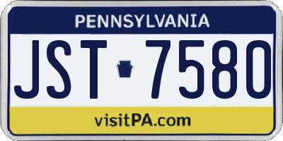 PA license plate JST7580