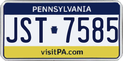 PA license plate JST7585