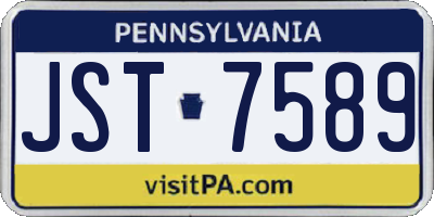 PA license plate JST7589