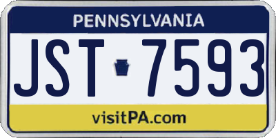 PA license plate JST7593