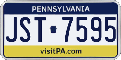 PA license plate JST7595